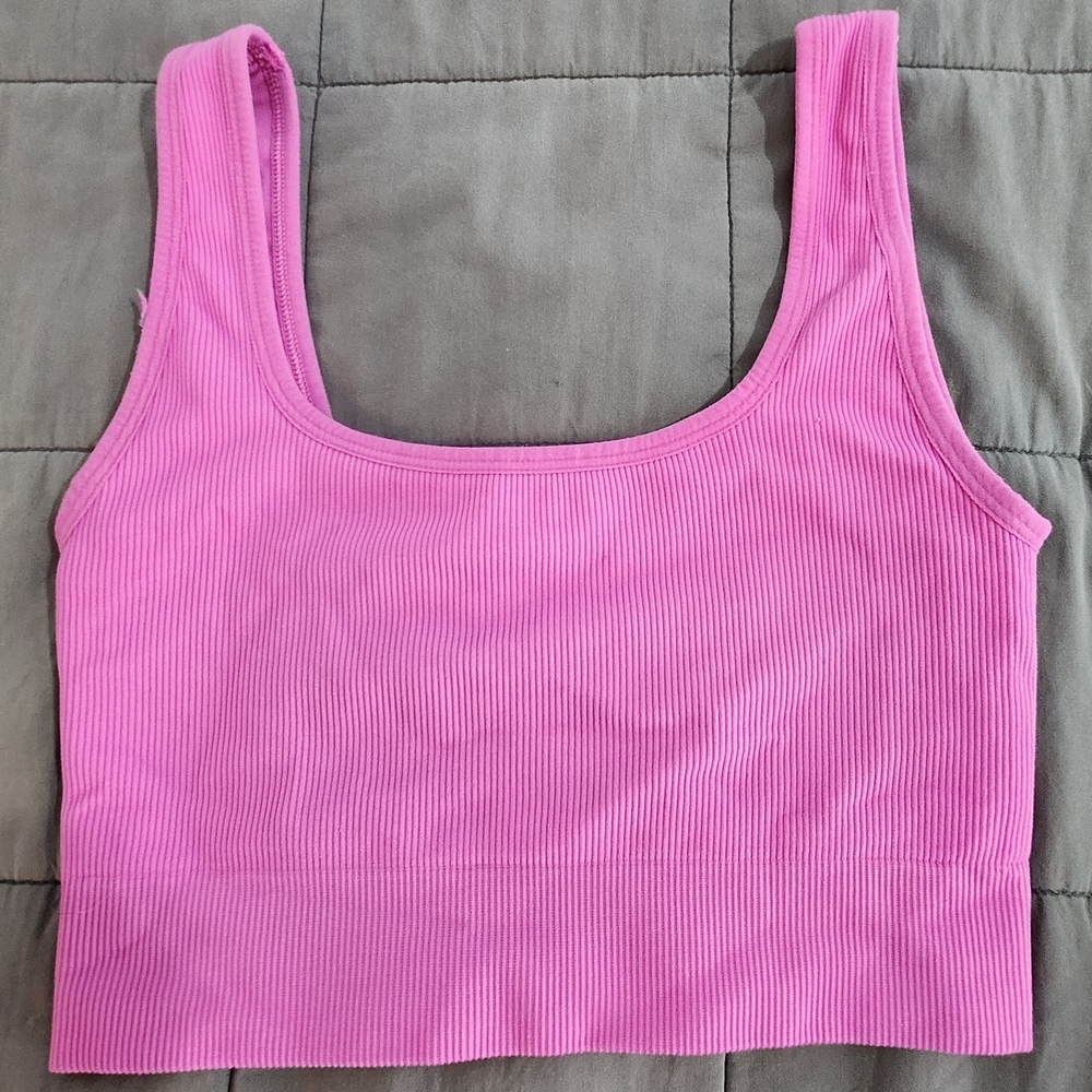 DSW Pink Ribbed Crop Top, NWOT!!